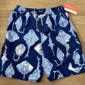 GARNET HILL KIDS BOYS BRAND NEW UPF 50+ ELASTIC WAIST LINED SWIM TRUNKS SHORTS